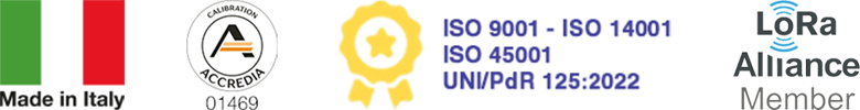 Made in Italy - ISO 9001:2015 - ISO 14001 - LoRa Alliance Member
